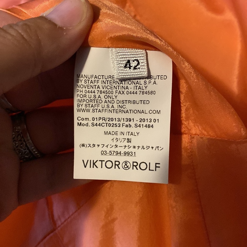 VIKTOR & ROLF ORANGE MIDI DRESS SMALL - Picture 16 of 16